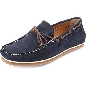 Thomas & Vine Mens Sadler Tru Comfort Foam Lace-up Moccasin Loafer,Navy 10